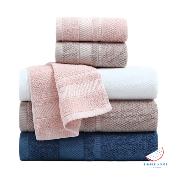 ผ้าขนหนูเช็ดตัว ผ้าเช็ดผม ทอลายดอท 4 สี เกรดPremium Cotton 100% Bath Towel | BD-HD