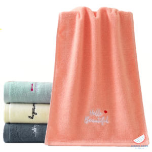 ผ้าขนหนูเช็ดตัว ผ้าเช็ดผม ปักลาย 4 สี เกรดPremium Cotton 100% Bath Towel | BT-HT