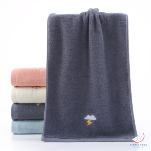 ผ้าขนหนูเช็ดตัว ผ้าเช็ดผม ปักลาย 4 สี เกรดPremium Cotton 100% Bath Towel | BP-HP